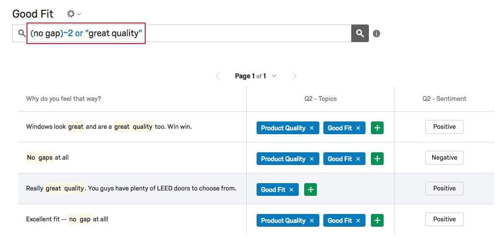 Extended query parameters