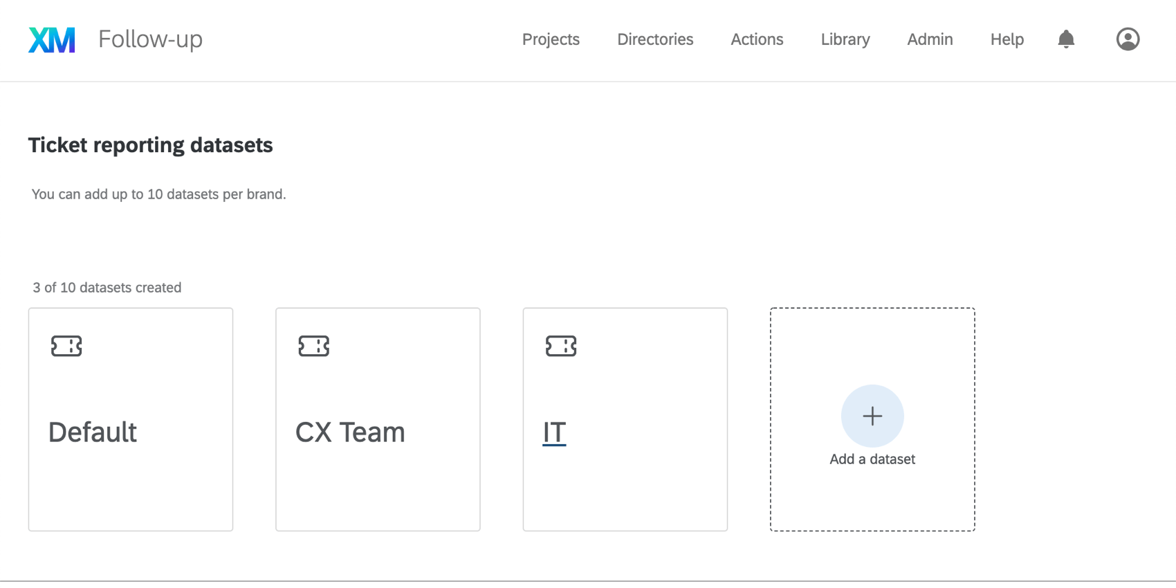 Where ticket reporting datasets are configured in the Ticket Tools